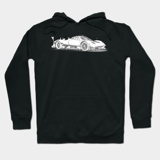 Pagani Zonda R Supercar Racing Wireframe Hoodie